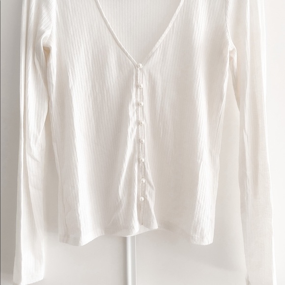 WILFRED Ribbed Pearl button Blouse - Picture 4 of 8